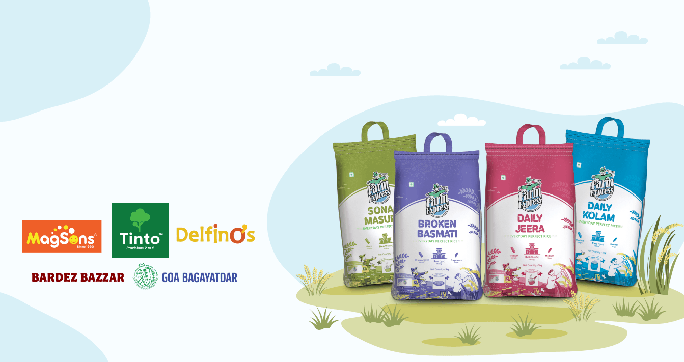Farm Express rice stocked at MagSons, Tinto, Delfino's, Bardez Bazzar and Goa Bagayatdar