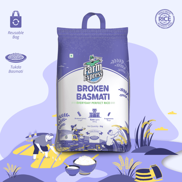 Broken Basmati rice pack — front
