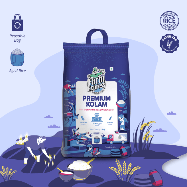 Premium Kolam rice pack — front