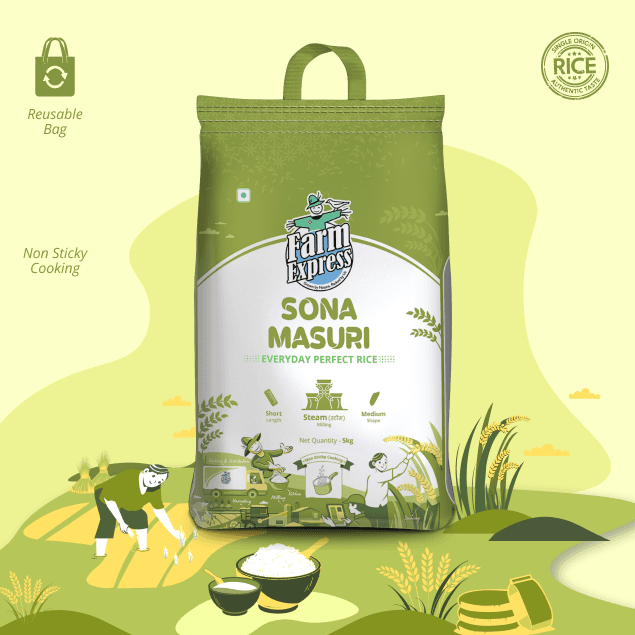 Sona Masuri rice pack — front